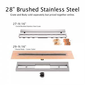   28" Brushed Stainless Drain