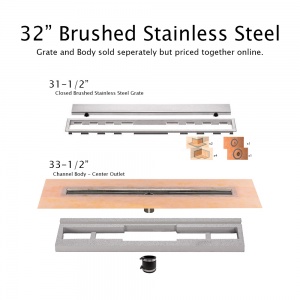   32" Brushed Stainless Drain