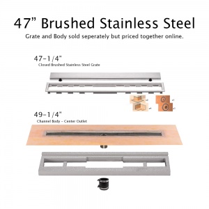   47" Brushed Stainless Drain