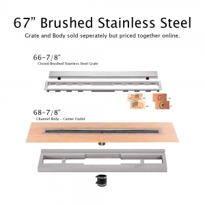   67" Brushed Stainless Drain