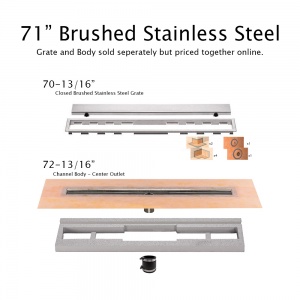   71" Brushed Stainless Drain