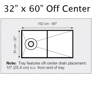  32" x 60" Off Center Drain Tray  