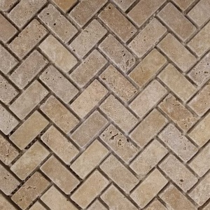 1" x 2" Tumbled Herringbone Mosaic