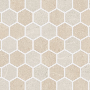   Beige Blend 2" Hex Mosaic