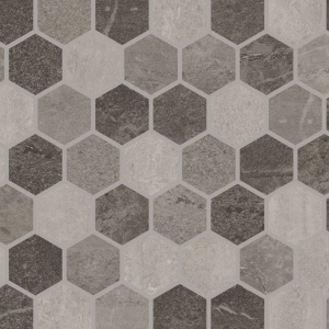   Charcoal Blend 2" Hex Mosaic