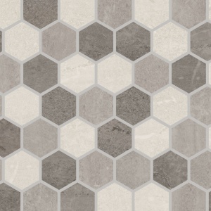   Grey Blend 2" Hex Mosaic