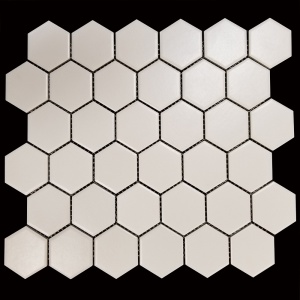 2" x 2" White Hexagon Mosaic