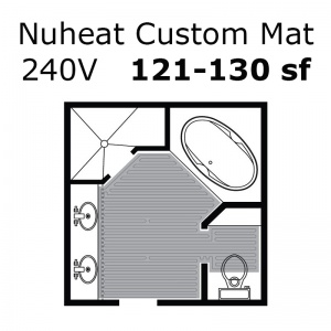   240 Volt 121 - 130 sf Custom Heat Mat