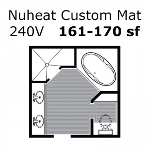   240 Volt 161 - 170 sf Custom Heat Mat