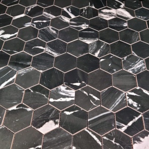   Iliria Nero 3" Hex Mosaic