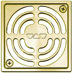 4" x 4" Brushed Brass Drain