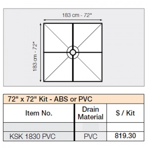   72" x 72" Shower Kit