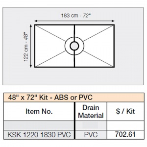   48" x 72" Shower Kit