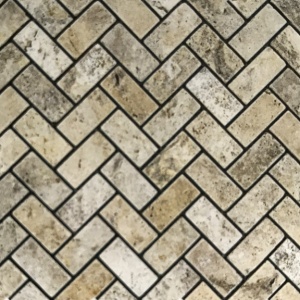 1" x 2" Tumbled Herringbone Mosaic