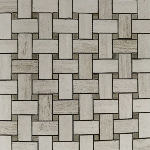 1" x 2" Honed Basket Weave w/ Athens Grey Mosaic