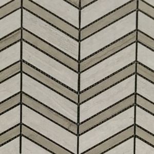   Honed Chevron w/ Athens Grey Mosaic